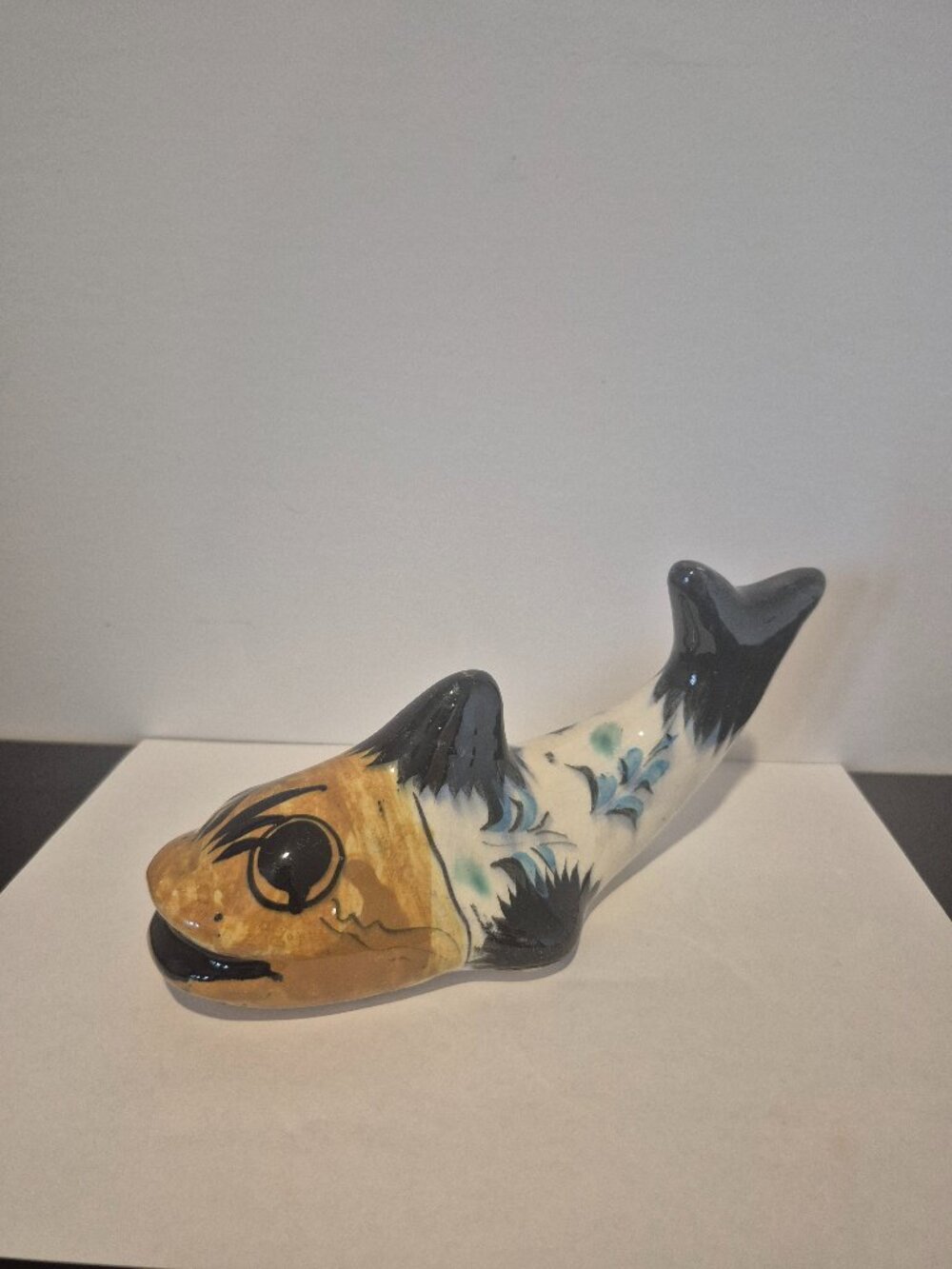 Vintage Tonala Mexican Folk Art Pottery Fish/Whale Figurine Collectible